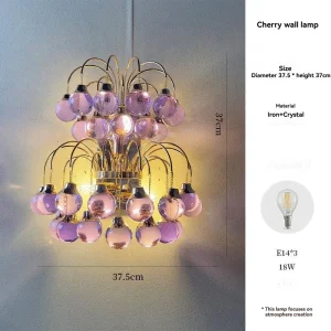 Italian Retro Purple Droplet Chandelier