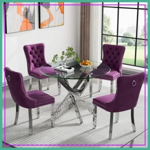 Modern Glass Dining Table Set