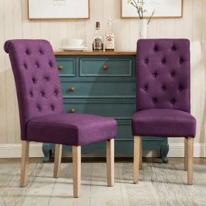 Tufted Dining Chairs/Solid Wood Legs