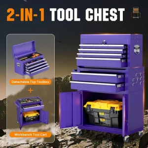Lockable 8-Drawer Rolling Tool Chest